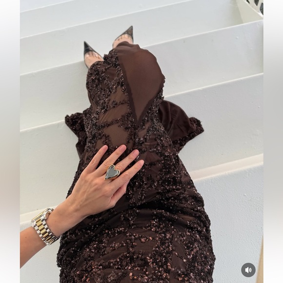 Zara SEQUIN HALTER DRESS - Picture 7 of 14